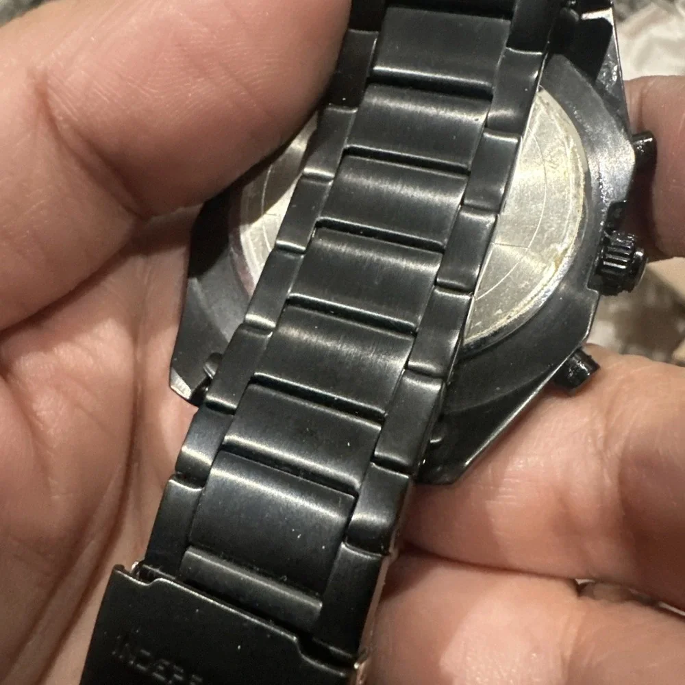 Mint Working Independent By Citizen Chrono Black Mens Watch 43mm Dial‎ Rare Runs